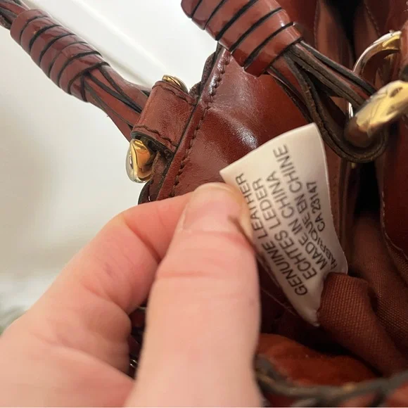 Talbots Woven Genuine Leather Shoulder Bag in Dark Brown - Picture 3 of 4